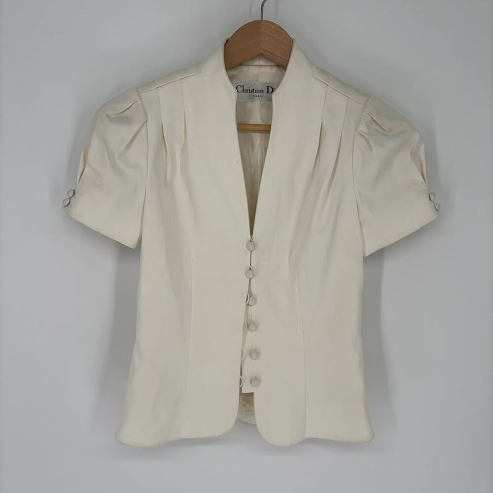 Dior White Cotton Blazer Jacket